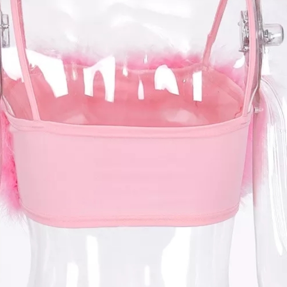 Pink feather crop top - Picture 11 of 14